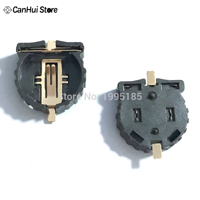 20 STKS/PARTIJ BS-1220-2 3 V vergulde SMT Button Batterij Houder Voor CR1220 Case Knoopcel 2pin SMD Goud vergulde Voet