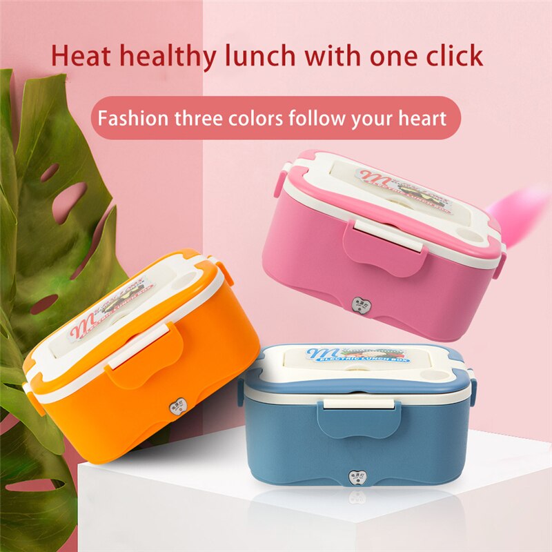 12/24/220V Electric Heating Lunch Box 1.5L Stainless Steel Inner Container Portable Food Warmer Lunchbox For Car Home Office