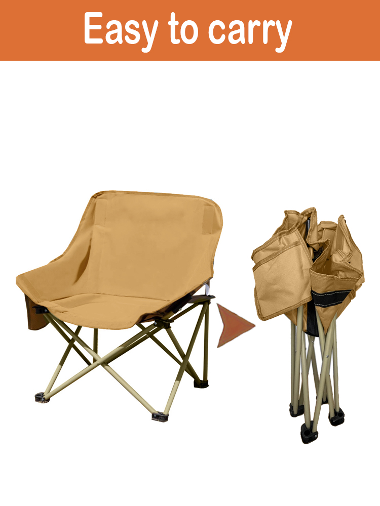 Silla portátil con forma de luna para acampar, silla plegable para exteriores, ultraligera, portátil, con bolsa de transporte, 1 ud.