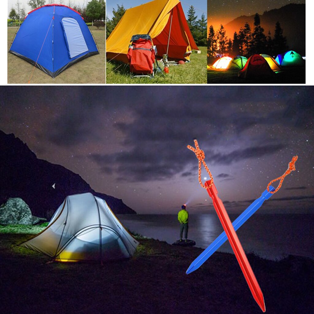 Soild tältpinnar set tält & vindskydd tillbehör för utomhuscamping vandring picknick ryggsäcksresor
