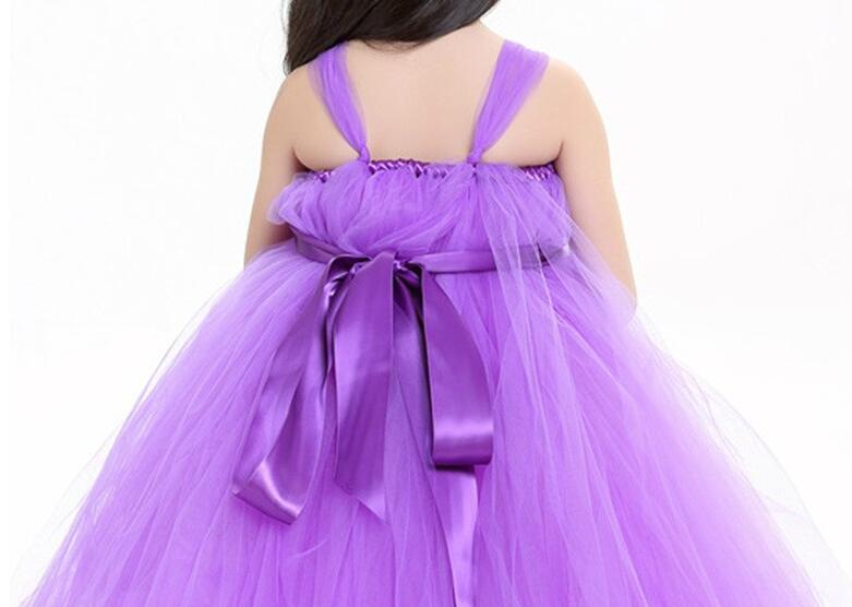 Tule Bloem Meisjes Jurk voor Bruiloft Verjaardagsfeestje Kind Prinses Pageant Lange Jurk Jurken voor Meisjes Formele Avond Kleding,A8,140