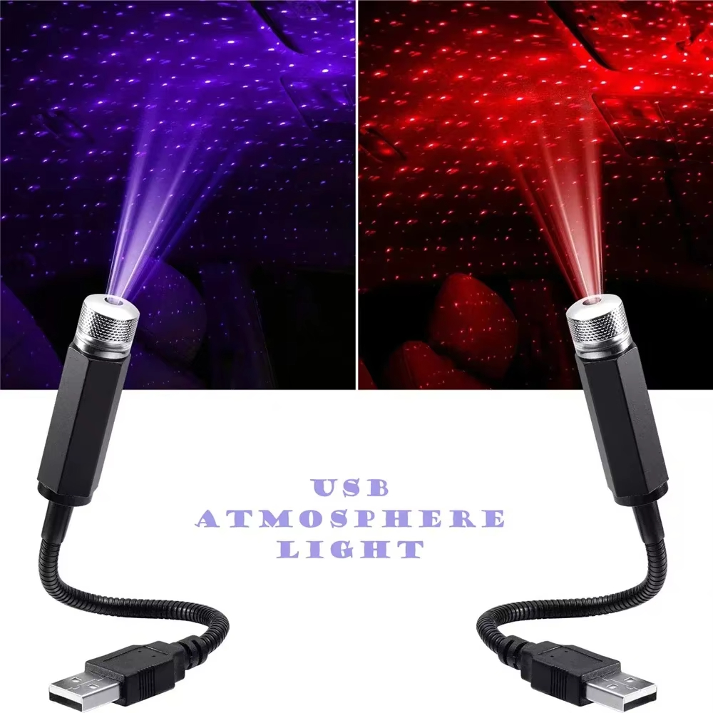 Usb 5v led céu estrelado luz noturna romântico galáxia estrela projetor atmosfera lâmpada para teto do carro decoração plug and play