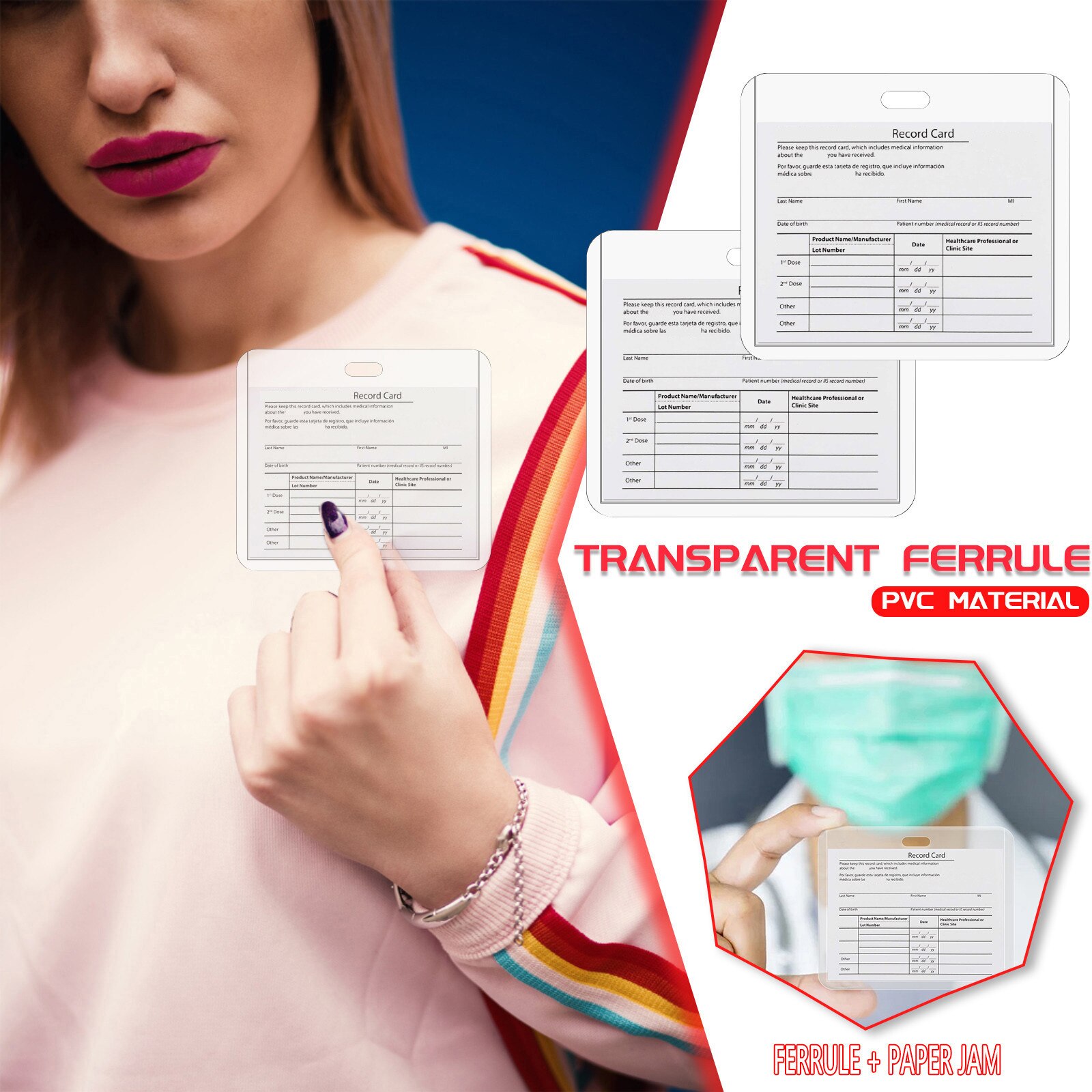 Cdc Karte Schutz Gesundheit Karte Schutzhülle Karte fallen Wasserdicht Pvc Weiche Karte fallen 4x3 zoll Typ Wiederverschließbaren Postleitzahl