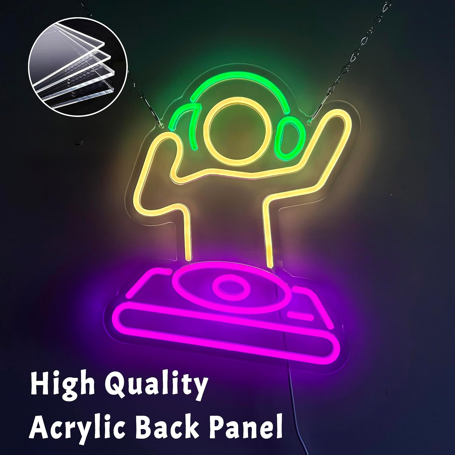 DJ garçon enseigne au néon LED enseigne au néon USB veilleuses lettre lumineuse pour mur salle de jeu Bar Pub homme grotte fête salle décoration