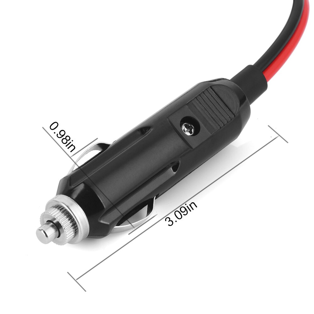 Alligator test clip to Cigarette Lighter Plug adapter 16 AWG Extension Cable 10A DC12V Fuse (3.2ft)