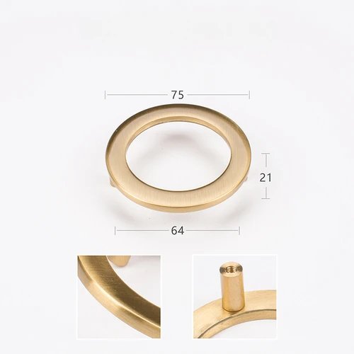 Puur messing halfronde handgreep stijl meubelkleding en schoenenkast Gouden zichtbare knop Lichte luxe eenvoudige lade: WHITE