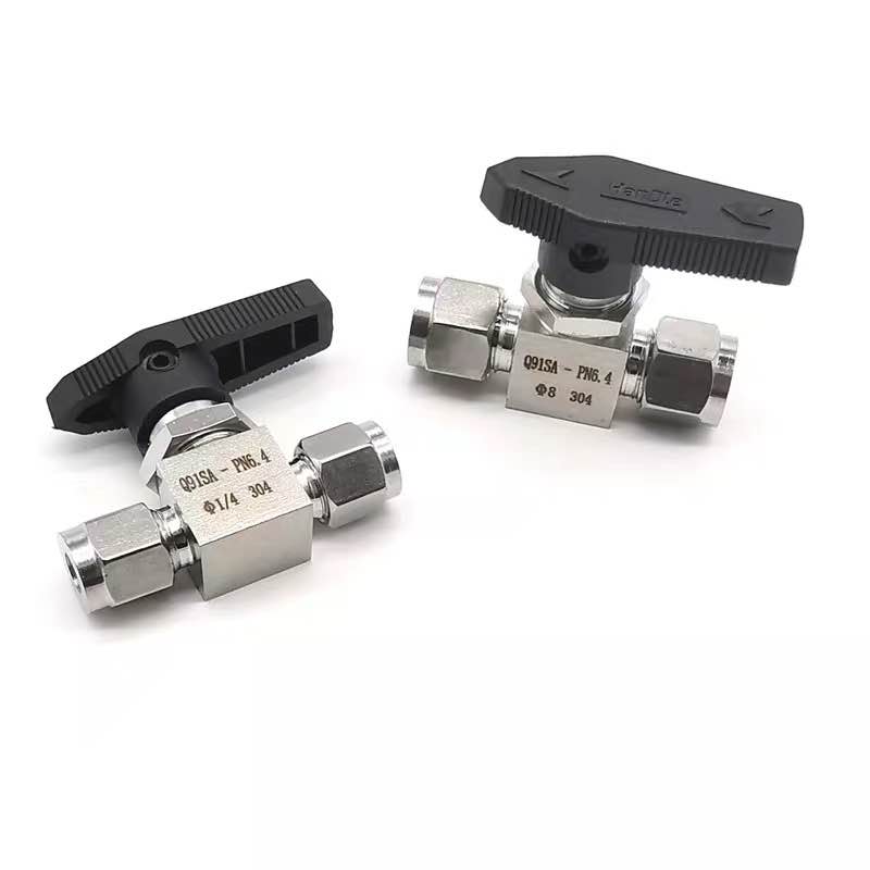 Stainless Steel SS 304 Hydraulic pipe Ball Valve Female For tube-line and pipeline Tube OD 3MM 4MM 6MM 8MM 10MM 12MM