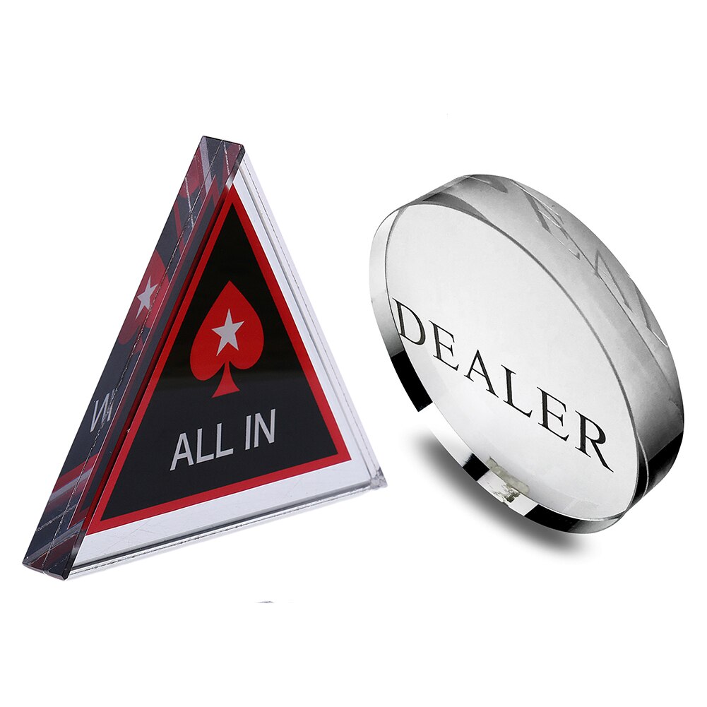 Crystal Texas All In Chip Poker Guard Cards Entertainment Tools Triangle Poker Chips Game Pub Club Collection