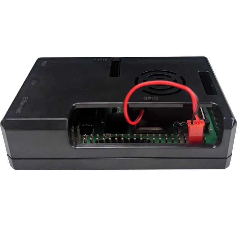 Funda Raspberry pi 4, carcasa Raspberry Pi con ventilador de refrigeración, funda negra transparente para Raspberry Pi 4 modelo B, Pi 4B, Pi 4