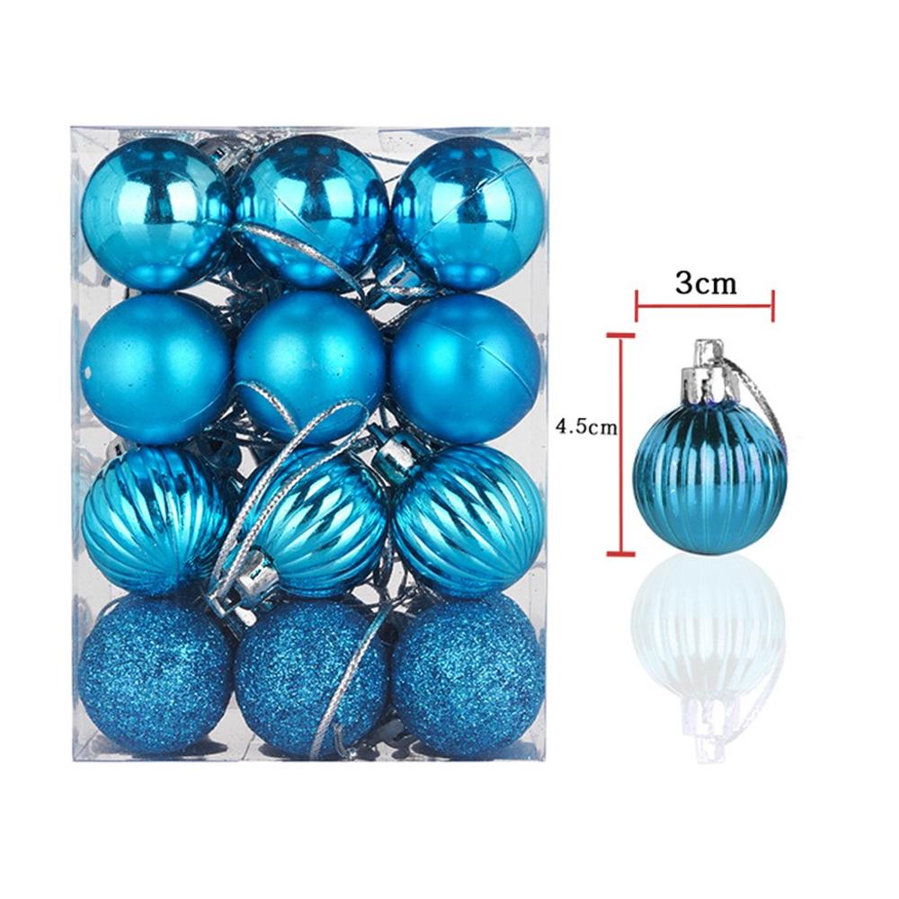 24PCS 30mm Christmas Ball For Christmas Tree Ornaments Hanging Home Party Xmas Decorations Navidad palline natalizie SD: Dark Gray