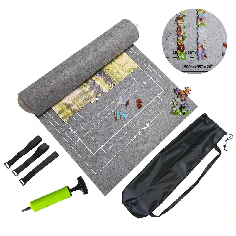 Puzzles Pad Jigsaw Roll Felt Mat Playmat Puzzles Blanket For Up To 1500 Pcs Puzzle Accessories Portable Mat (Only Mat)