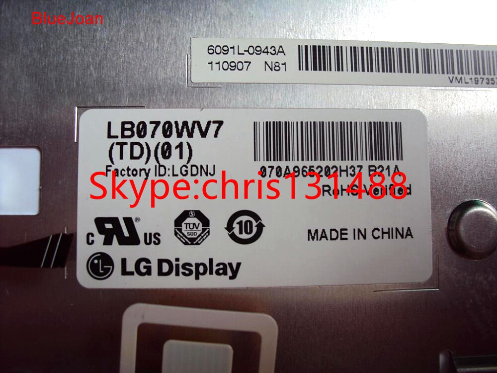L & G 7 "lcd-scherm LB070WV7 (TL) (01) LB070WV7-TL01 met touch panel voor Kia Hyundai Auto GPS navi LCD modules