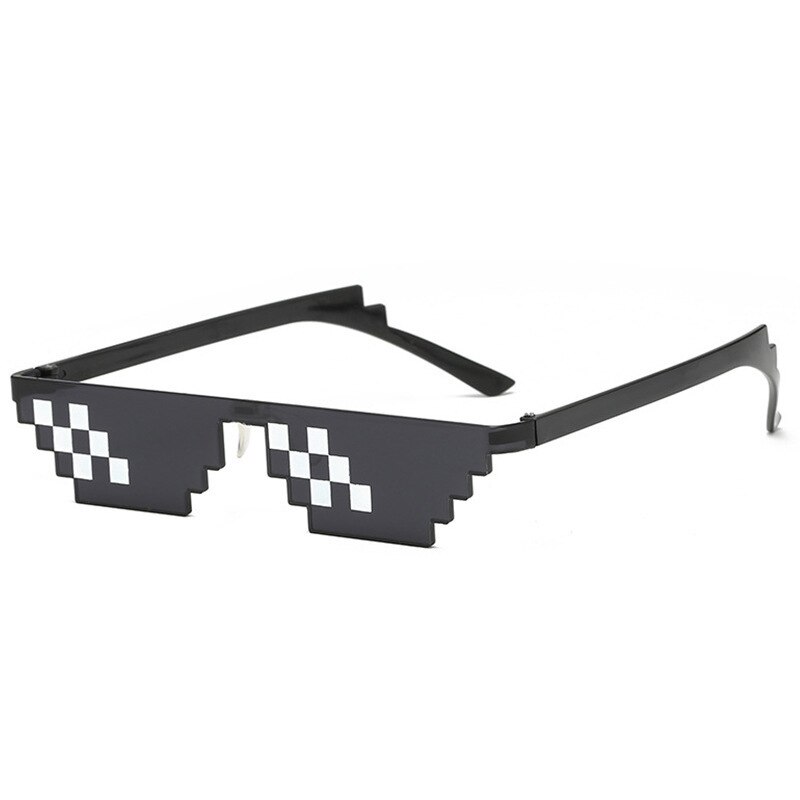 8 bits Thug vida gafas de sol pixelada hombres mujeres gafas de sol de mosaico UV400 gafas Vintage Unisex gafas de juguete: A