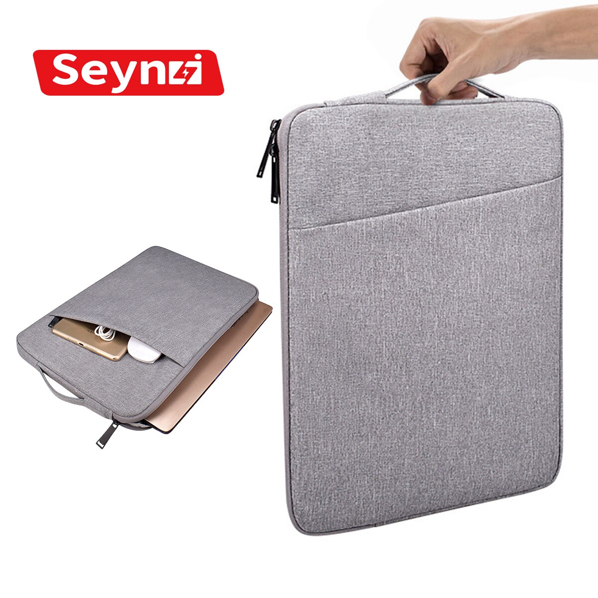 SeynLi Laptop Bag Sleeve Portable Hand Bag for Macbook Samsung Waterproof Storage Pouch 11 13 15.6 Inch Computer Bag Handbag