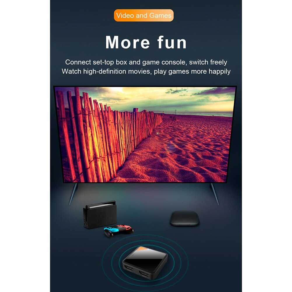 1x2 1x4 HDMI Switch Switcher 1x2 1x4 HDMI Splitter HDMI Port Auto Switcher Support 3D Full HD1080P for pc HDTV DVD HDPS3