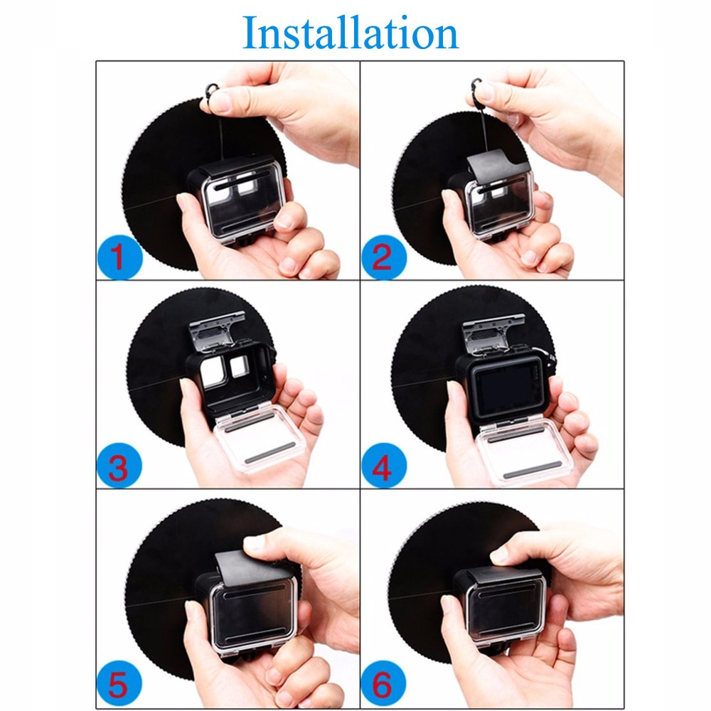 Puerto de cúpula impermeable para GoPro Hero7 6 5, carcasa negra impermeable, cubierta transparente, accesorios para Gopro 5 6 7