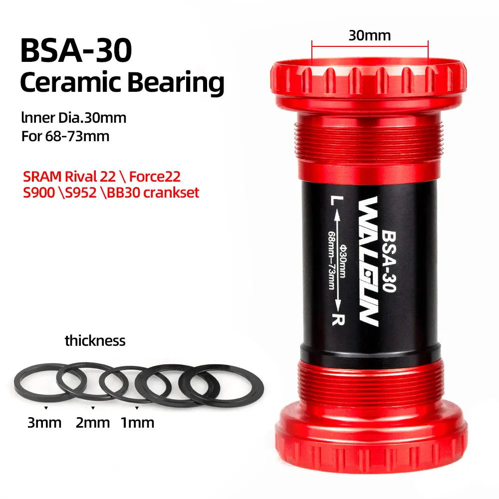 BSA Gewinde Fahrrad Tretlager Keramik BB BSA24 BSA30 BSA29 Englisch für MTB Rennräder 24mm 30mm 29mm Hülse Fahrrad Kurbel: Burgunderrot