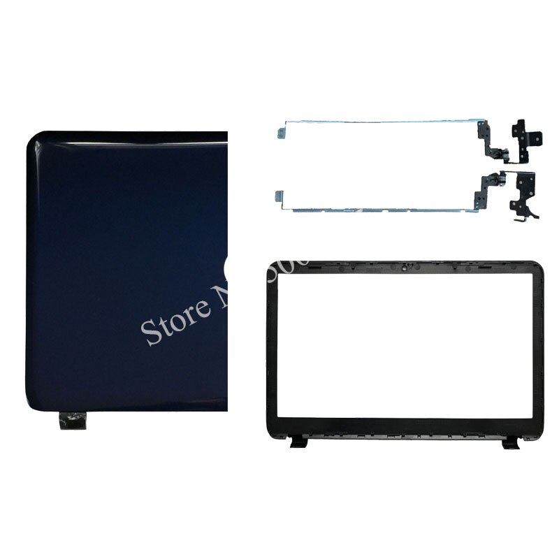 Nouvelle couverture arrière d'ordinateur portable LCD/lunette avant LCD/charnières pour HP 15-h005la 15-G 15-R 15-S 15T-R000 15Z-G000 245 250 N2815 256 15.6: Blue B and Hinges