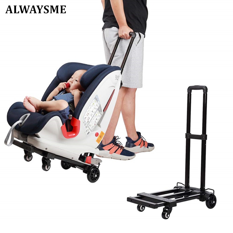 Alwaysme Light & Portable Baby Autostoeltje Reizen Karren Kinderwagen Trolley Met Vier Wielen, Kar Alleen, exclusief Iso Fix Riem