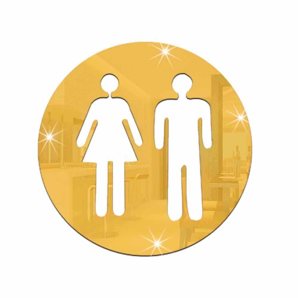 Søtt vaskerom wc toalett skilt avtagbart 3d speil veggklistremerker familie gjør-det-selv veggdekor baderomsinnredning speilklistremerke hjemmeinnredning: 3