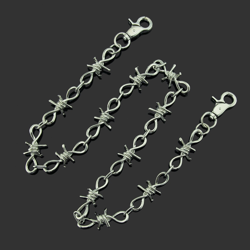 Europa i ameryka punk ciernie drut kolczasty Phants zamek łańcuszek robić spodni męskie damskie biodro chmiel kuks dyskoteka taniec fajny naszyjnik Bracel