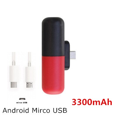 3300mAh Mini Power Bank For iPhone 11 12 Xiaomi Samsung External Battery Powerbank Portable Travel Phone Charger Cute Poverbank: Micro USB Red