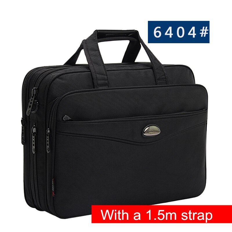 Brand Business 15.6 inch Laptop Waterproof Oxford Men Large Capacity Shoulder Strap Black Briefcase: 6404