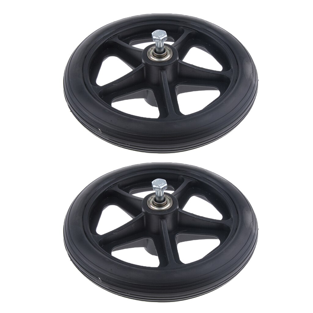 2 pièces fauteuil roulant roues avant roulette pièce de rechange noir 7 pouces 5/16 roulement 5 rayons