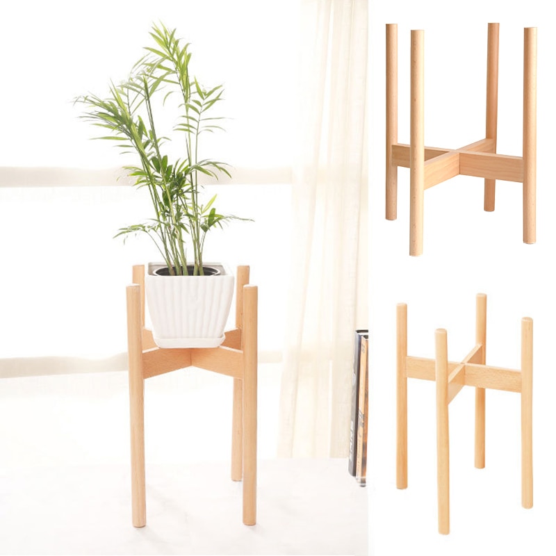 Flower Pot Rack Strong Free Standing Garden Planter Holder Home Garden Indoor Display Plant Stand Shelf Wood Planter Pot Trays