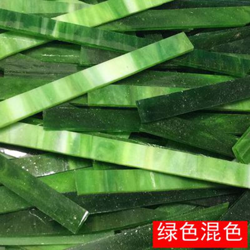 200g DIY Multicolor Mosaic Inlay Tiles Wall Handmade Materials Glass Long Mosaic Piece Regular Collage Craft ZXY9821: Color 14
