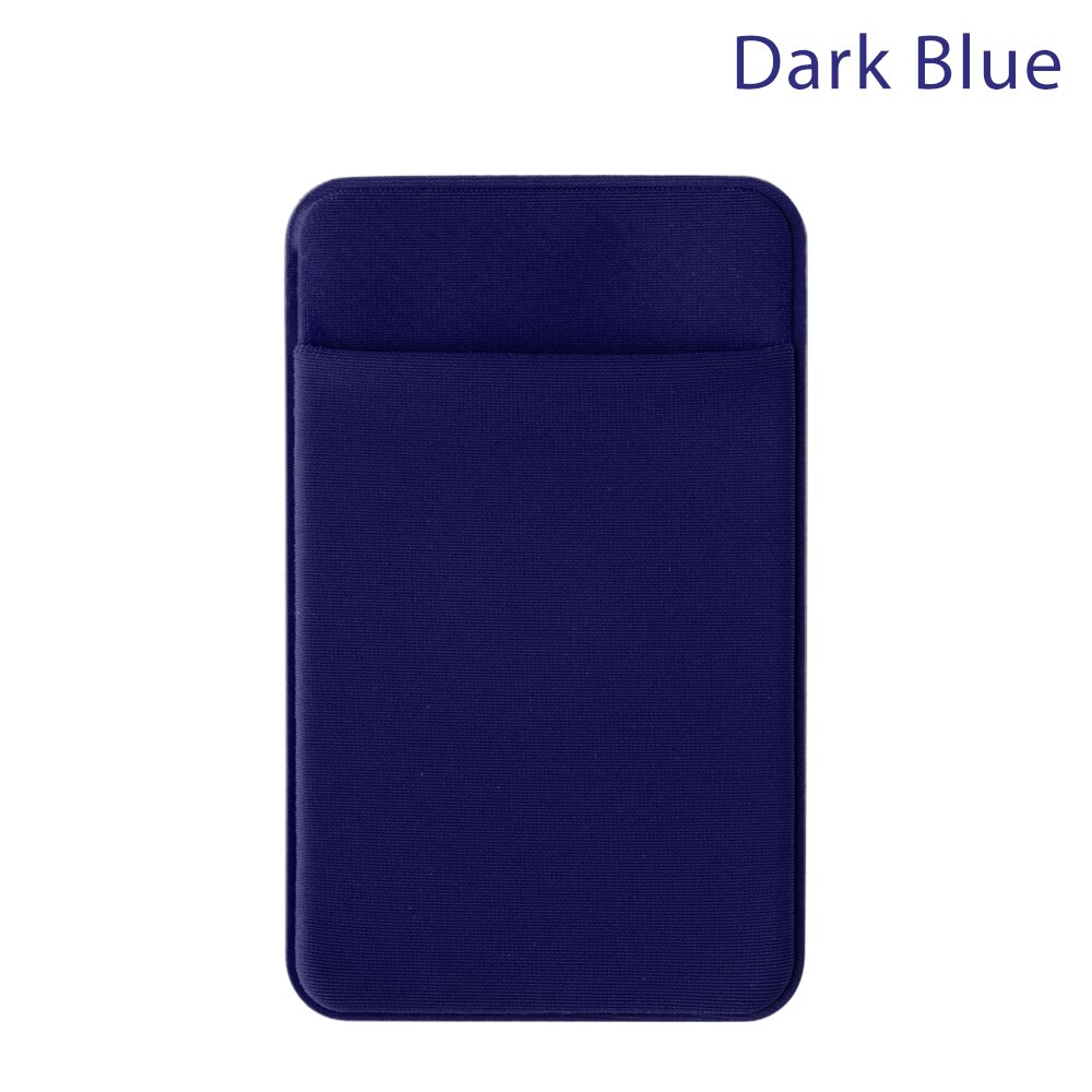 1Pc Elastic Cell Phone Card Holder Mobile Phone Wallet Case Credit ID Card Holder Adhesive Sticker Pocket Unisex: dark blue