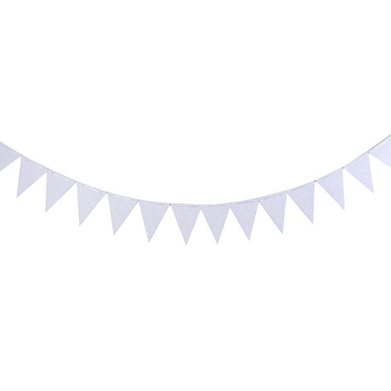 Ghirlanda Di Bandiere Di Carta Per Compleanno - Scritta "HAPPY COMPLEANNO" - Bianco E Oro - 2 Fili Di Raso (2,5 M + 2 M) - Decorazione Per Festa