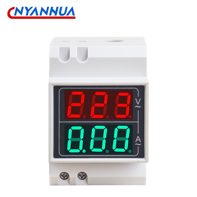 Din rail Dual Dual LED Display Voltage And Current Meter Din-rail Voltmeter Ammeter Range AC 50-500V