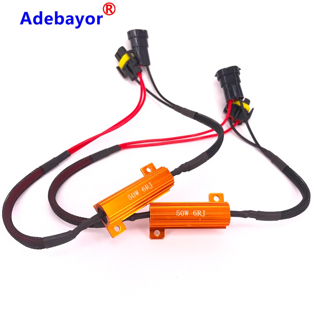 2Pcs H11 LED Decoder Resistor Canbus Wire Harness Adapter DC12V for LED Headlight Fog DRL Lamp Bulb car accessories