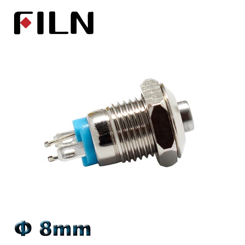 8mm mini metal push button switch on off momentary high head switch 3v 12v led illuminated push button 1 no switch