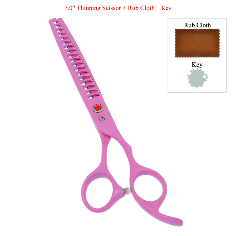 7" Pet Scissors for Dog Grooming Straight Curved Shears Animal 40% Cut Off Thinning Trimmers Dog Accessories B0036A: B0036A-03-70