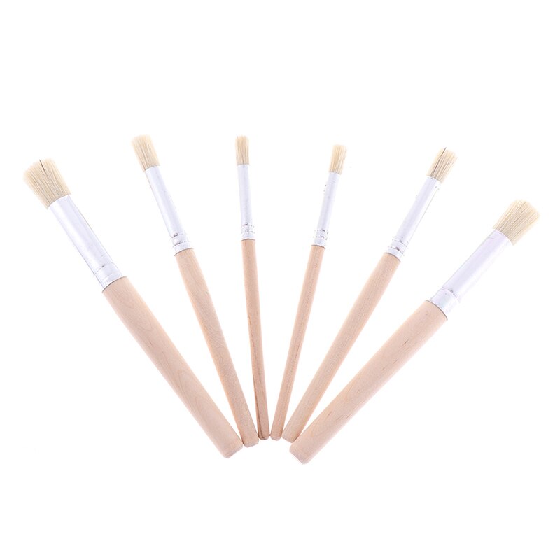 6Pcs Hout Staven Haren Tekening Hollow Template Borstel Acryl Olie Borstel Schilderij Borstel Set Art Supplies