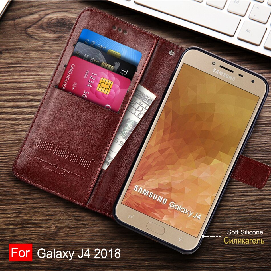 Voor Samsung Galaxy J4 Case Flip Leather Magnetic Case Voor Samsung Galaxy J4 J400 Telefoon Cover Voor Galaxy J4 j400F Case