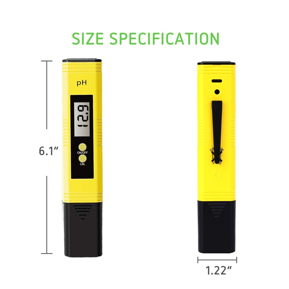 Digital LCD PH Meter Pen of Tester Water Purity Test Tool Accuracy 0.1 Aquarium Pool Water Wine Automatic Calibration