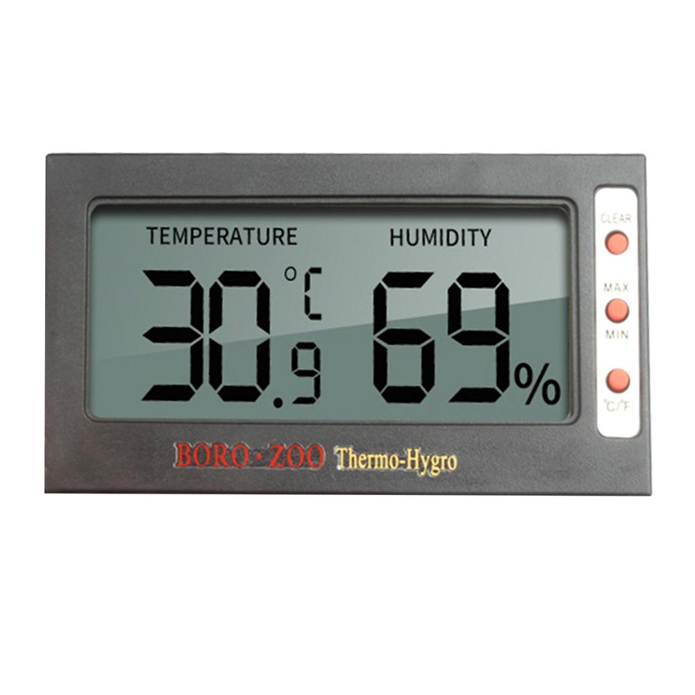 Reptil elektronisk termometer hygrometer med sugekopp krypdyr boks sylinder temperatur og fuktighet måleverktøy