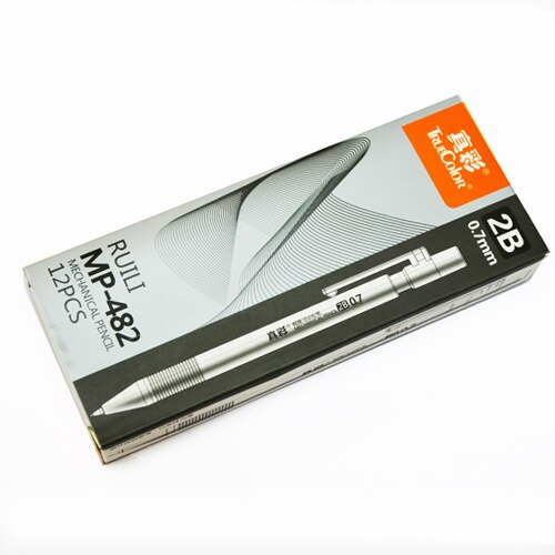 Lápices mecánicos de 0,5mm y 0,7mm, caja de 12 unidades, lápiz de dibujo automático, porta-mina para oficina y escuela, material de papelería: 2B 07mm