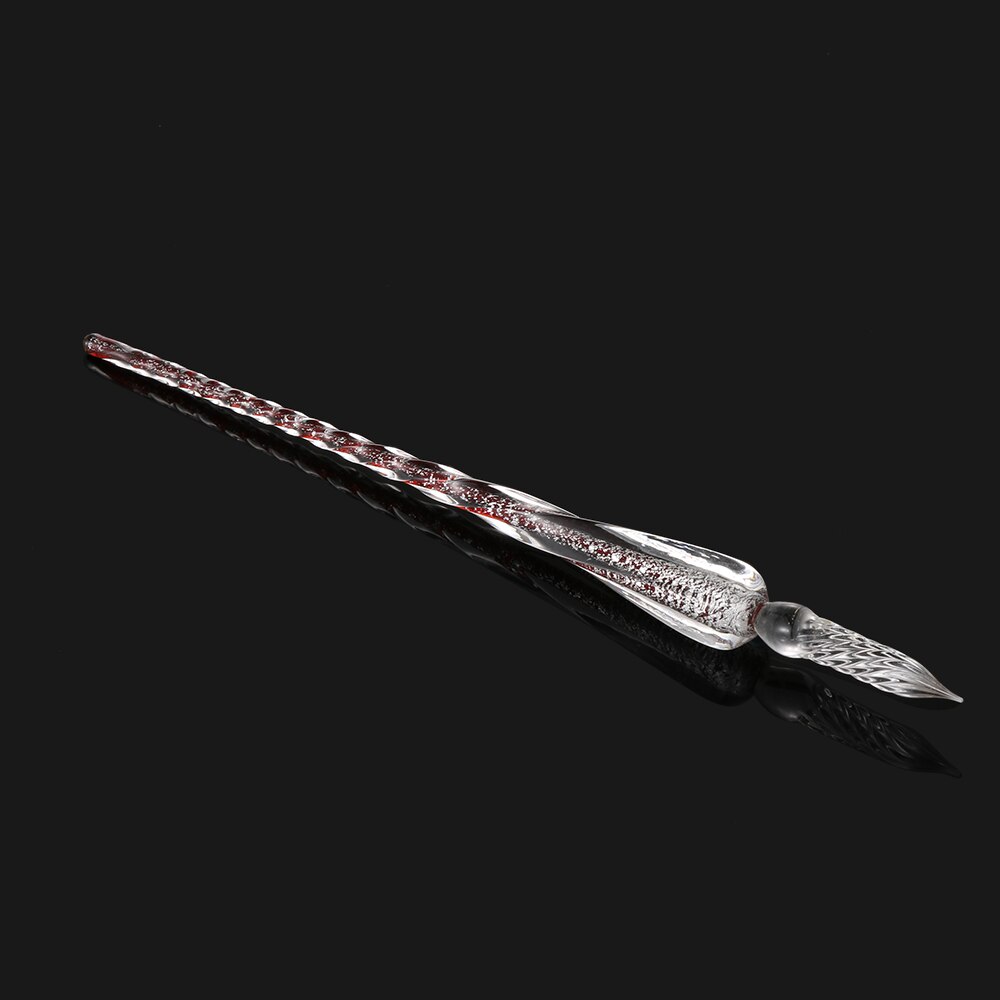 0.7mm Glass Dip Pen Drip Fountain Pens Filling Ink 9 Colors Painting Signature Writing Diy Craft School Stationary