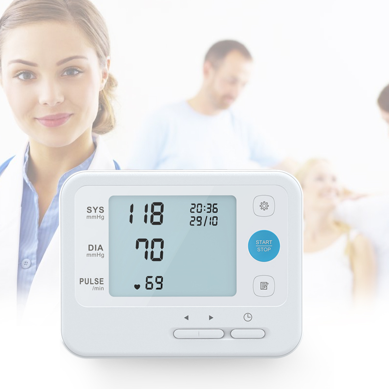 Monitores de presión arterial digitales automáticos, medidor de pulso y ritmo cardíaco, tonómetro Lcd para medir la parte superior del brazo, para el cuidado de la salud en el hogar