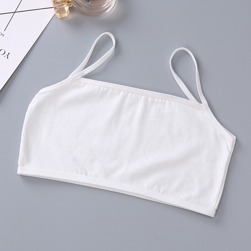 Børn undertøj model bomuldstoppe til piger tanktoppe teenage pige singlets 6-16 år børn camisole med en buste  of 50-80 cm: Hvid fri størrelse