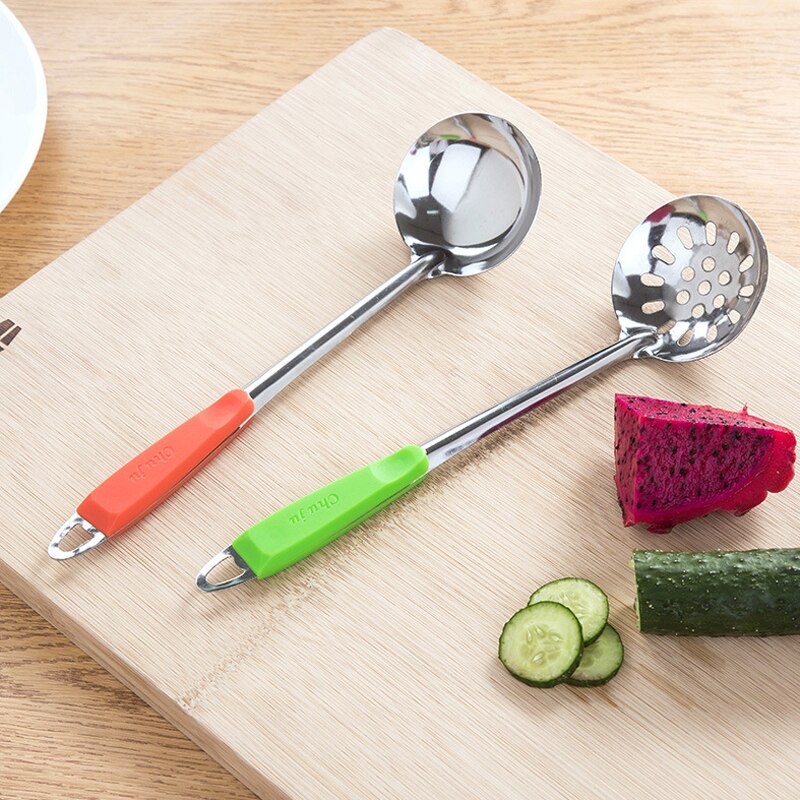 1pc Soup Spoon Ladle Colander Stainless Steel Skimmer Colander Filter Kitchen Accessories Cooking Tools Support