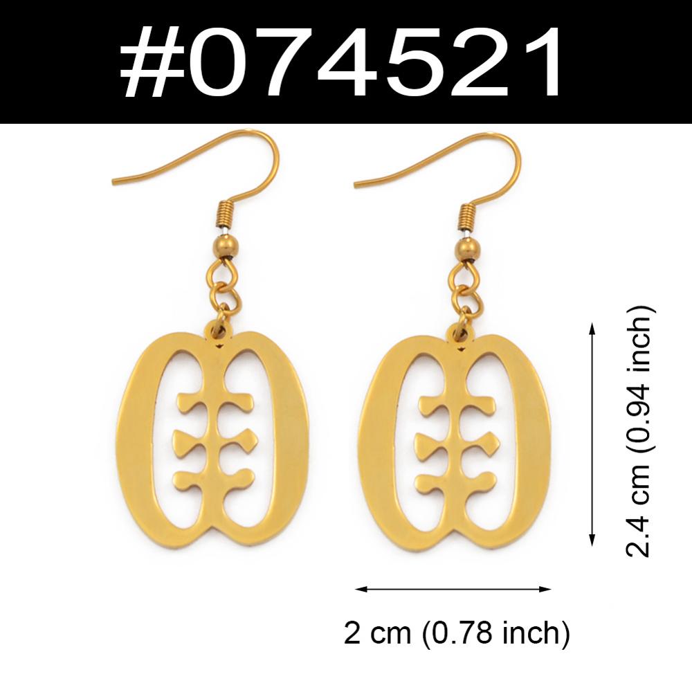 Anniyo African Symbol Earrings Gold Color &amp; Stainless Steel Material Adinkra Gye Nyame Earrings Ethnic Jewelry #074021: 074521