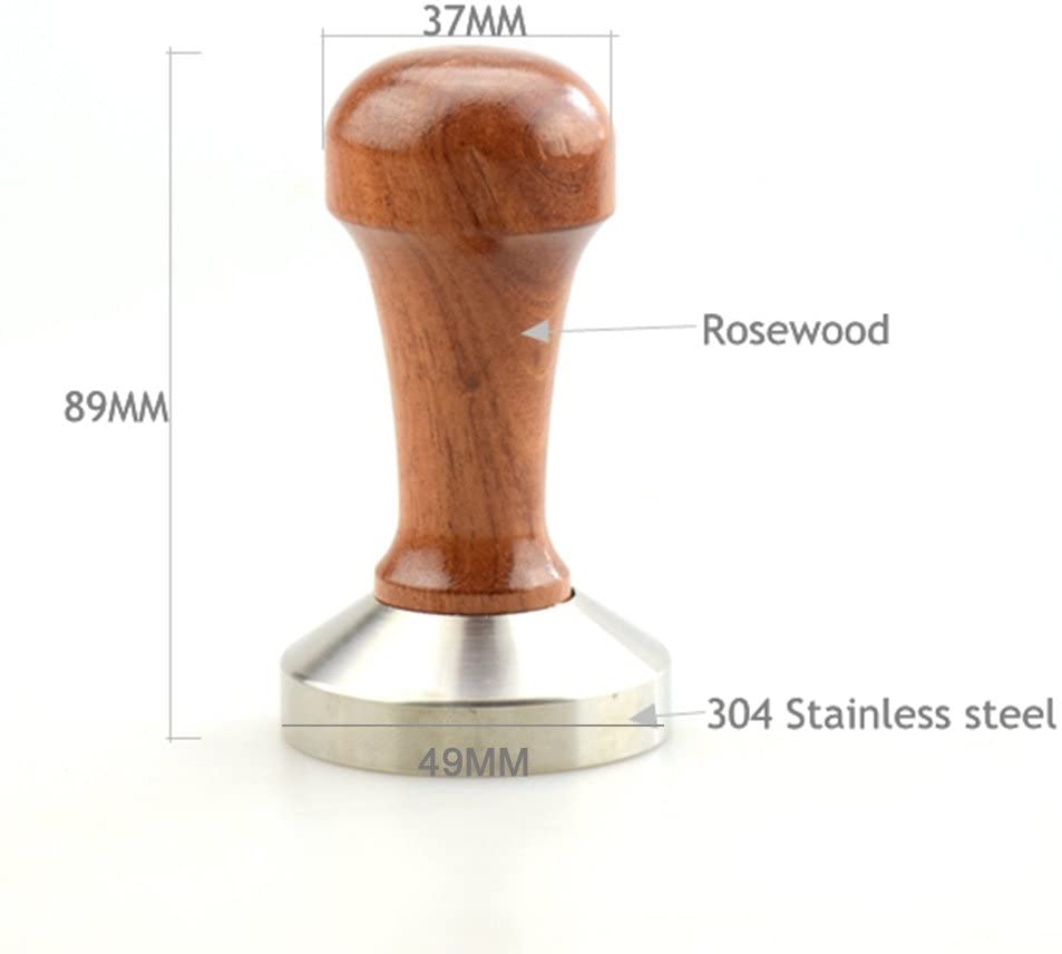 Coffee Press Tool Stainless Steel Espresso Tamper Handle Solid Wood Pressure Base Tampers - 1 49mm