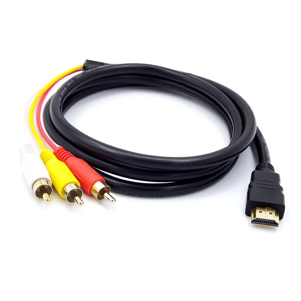 HDMI to RCA Cable HDMI Male to 3RCA female Video Audio AV Composite Connector Adapter Cable Cord Transmitter For TV Projectors