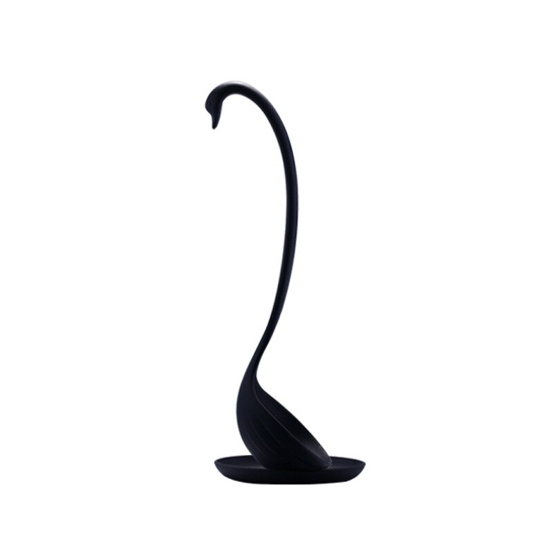 Swan Ladle Spoons Unique Swan Shaped Ladle Special Swan Spoons Useful Kitchen Cooking Tool Plastic Ladle Home Table Decor: Black