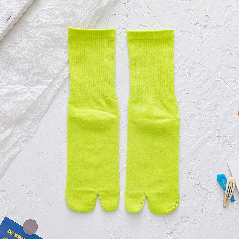 Tongs Kimono japonais, sandales à orteils fendus, chaussettes en coton pour hommes et femmes: light green